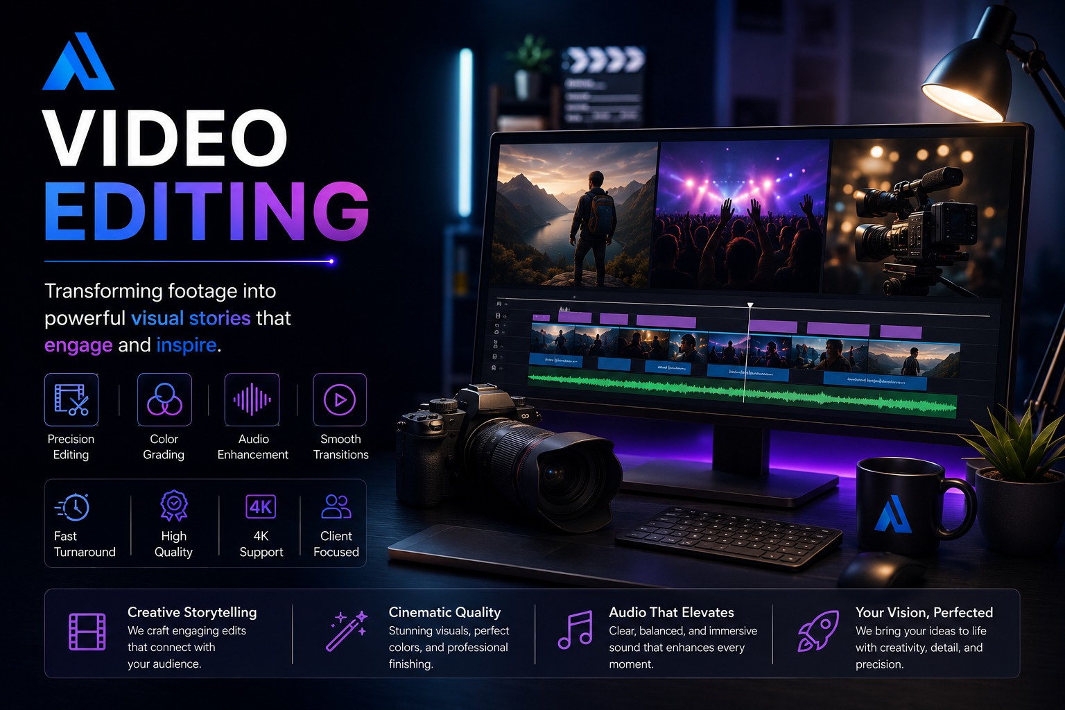 Video editing work preview